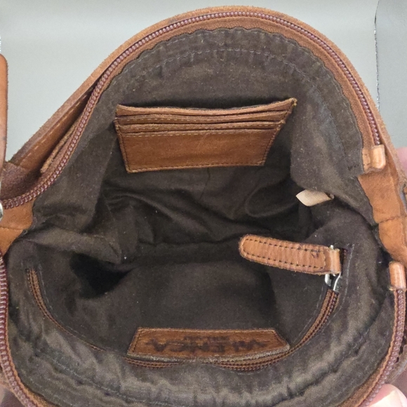 Vilenca Holland Woven Leather Crossbody Saddle Bag Purse Brown Boho Western. - Picture 7 of 13